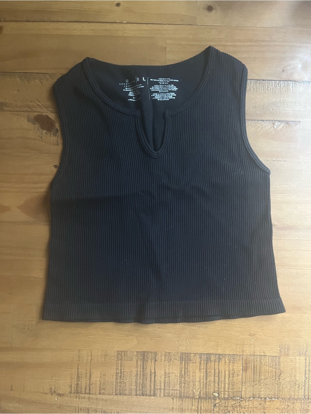 Black Ribbed Tank Top